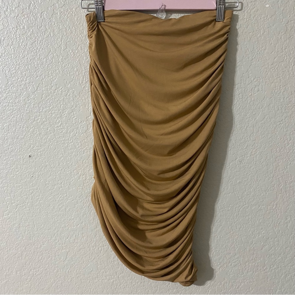h:ours Livia Skirt Light Hazelnut Knee Length Revolve - Picture 8 of 10